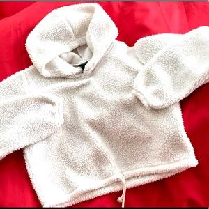 Wild Fable cropped hoodie size M white